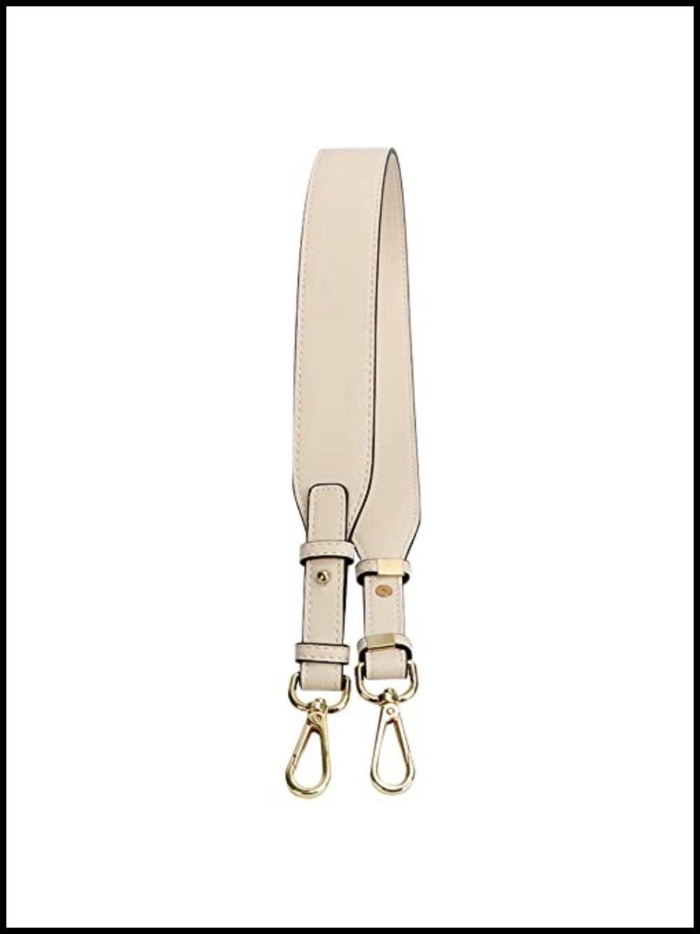 Adjustable Faux Leather Purse Strap Replacement with Metal Clasps